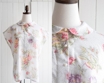 dainty cotton handmade blouse | m/l