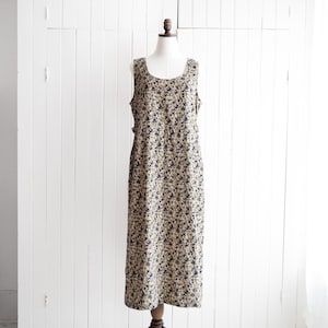 vtg floral corduroy jumper dress | l/xl