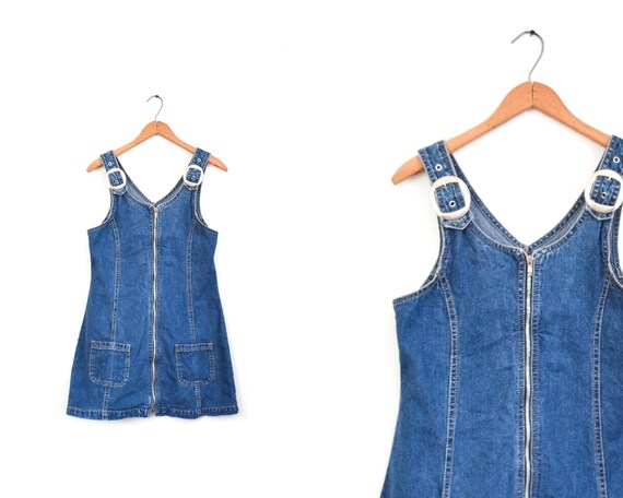 zip front jumper dress | xs