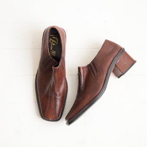 italian leather heeled loafers | 37