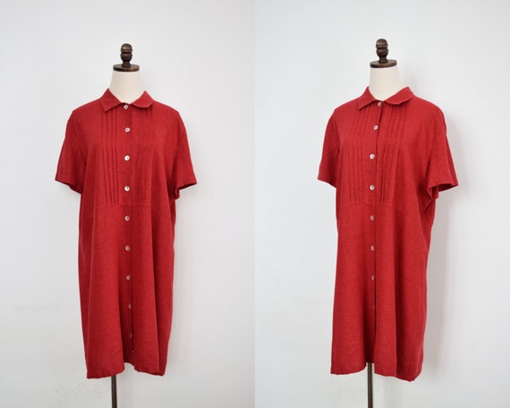 linen blend shirtdress | l/xl