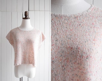 speckled knit crop top | m