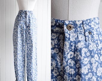 liz floral cotton trousers | 28w