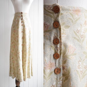 april cornell button front floral skirt | m/l
