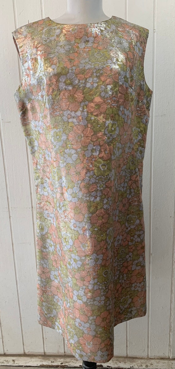 Vtg 60’s Multicolored Evening Dress sz Large Flora