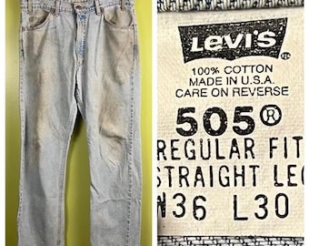 Vtg 1997 Levi's 505 Jeans sz 36x30 Straight Leg 09/97 USA Orange Tag