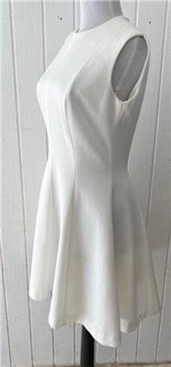 Vtg 60's Little White Dress sz Small Sleeveless T… - image 2