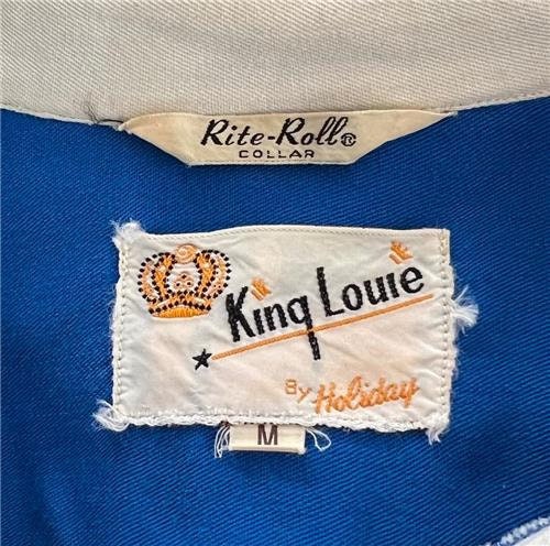 Vintage King Louie Bowling Shirt Sz Medium 1960's Blue S/S