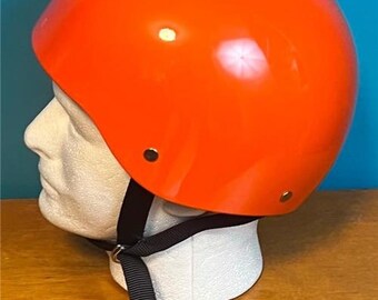 Vtg 60's Bell Toptex Shorty Motorcycle Racing Half Helmet Orange
