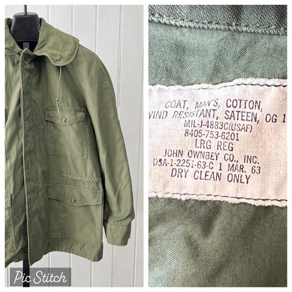 Army Field Coat Jacket sz Large Vietnam War Era A… - image 1