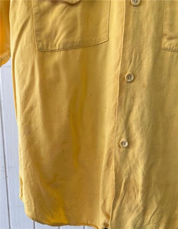 Vtg Nat Nast Bowling Shirt sz M 60's Yellow Chain… - image 5