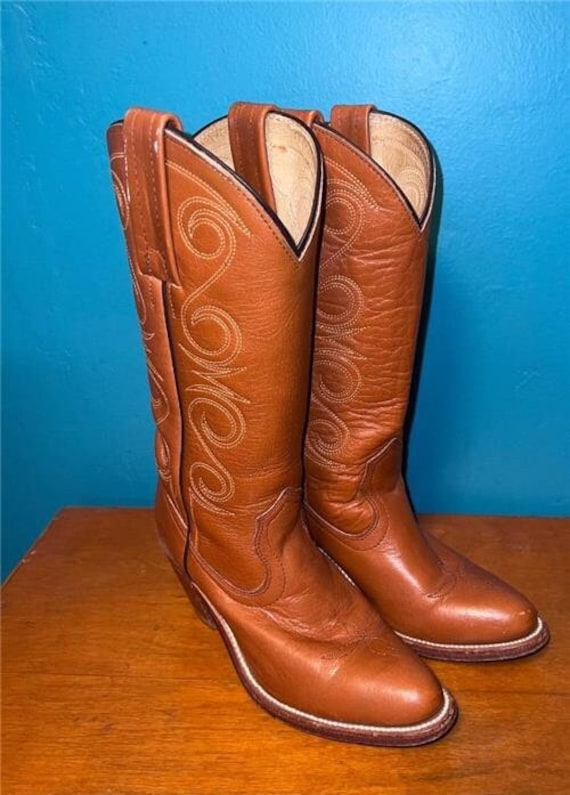 Vtg 90's FRYE Womens Cowboy Boots sz 5.5 D Leather
