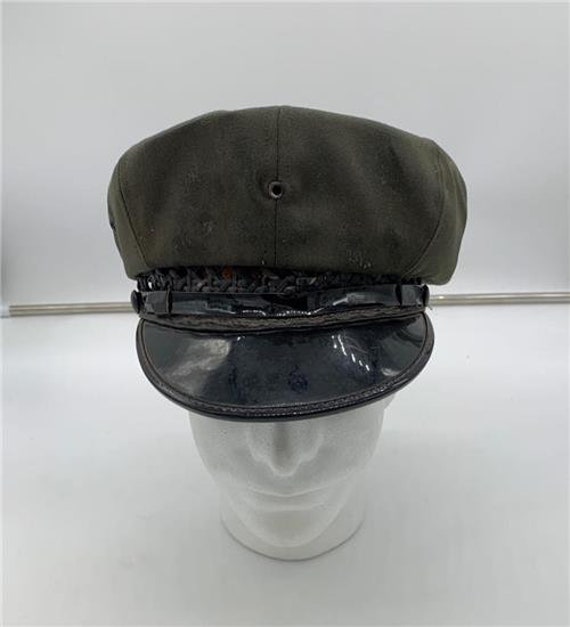 Vtg 1940's Crusher Peaked Cap sz 6 3/4 1940's Gree