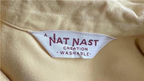 Vtg Nat Nast Bowling Shirt sz M 60's Yellow Chain… - image 8