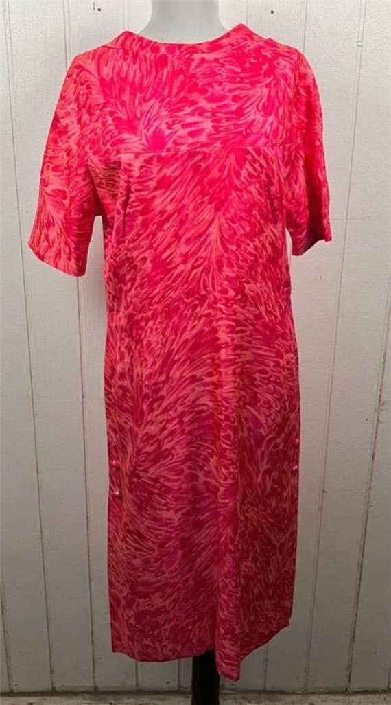 Vtg 60's Sheath Dress by Nelson Caine sz Large Pi… - image 1