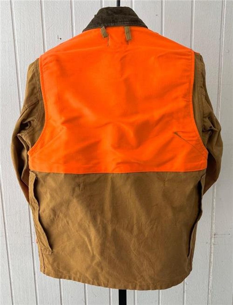 Vtg 1960's Bird Hunting Jacket by Stream and Field Sz Small Orange
