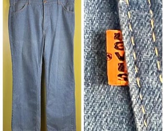 Vtg 1985 Levi's 549 Twill Blue sz 40x30 "With a Skoosh More Room" USA Orange Tab