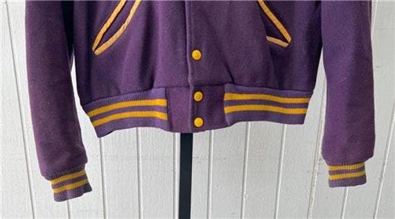 Vtg 60's Letterman Jacket by HOWE Sz 40 Purple  Y… - image 7