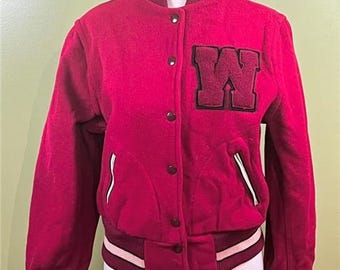 Vtg 50's Lasley Knitting Co. Letterman Womens Jacket Sz 36 Wool