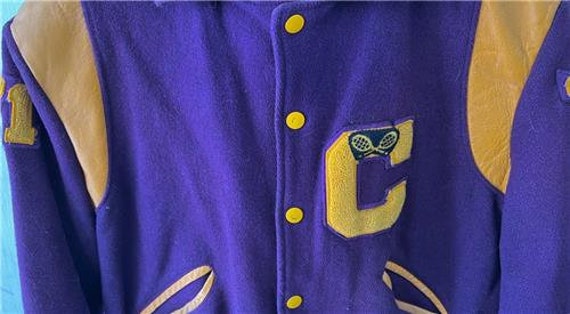 Vtg 60's Letterman Jacket by HOWE Sz 40 Purple  Y… - image 5