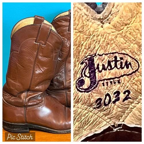 Justin men 10 vintage 70’s white label Texas cowboy boots Men main image 4