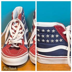 Vans High Top Sneakers American Flag Themed Size M7 / W9  display picture 2