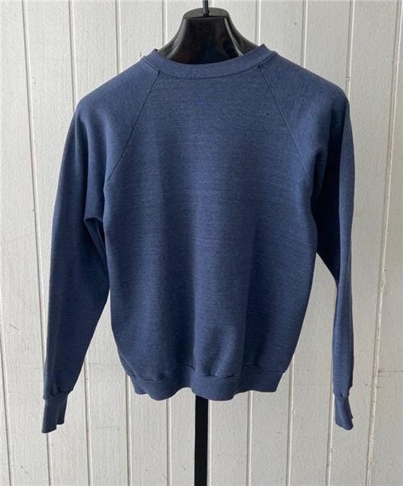 Vintage 1970's Crewneck Sweatshirt sz 44 / Med Bl… - image 2