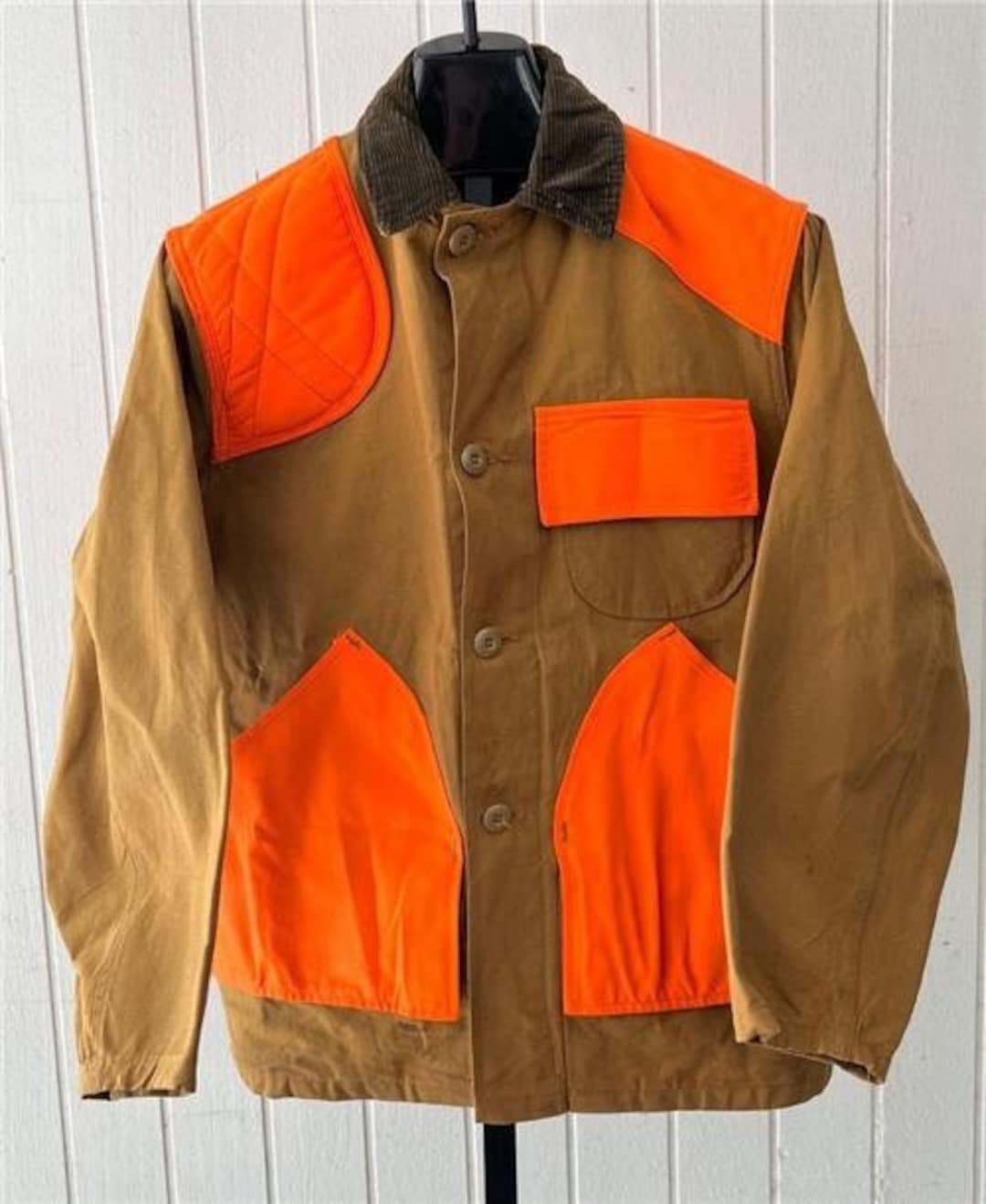 Vtg 1960's Bird Hunting Jacket by Stream and Field Sz Small Orange