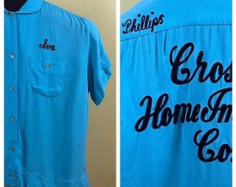 Vintage Ten Strike by King Louie Bowling Shirt Sz Med 1960's