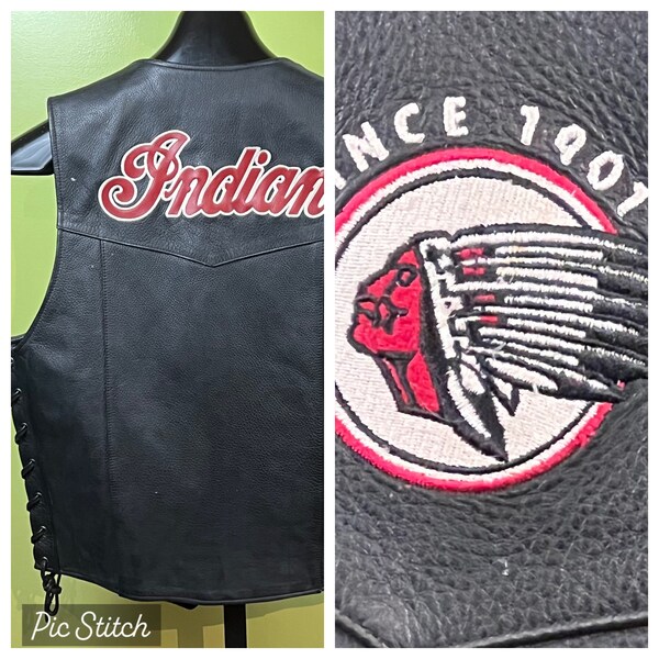 Motorcycle Vest Indian Etsy