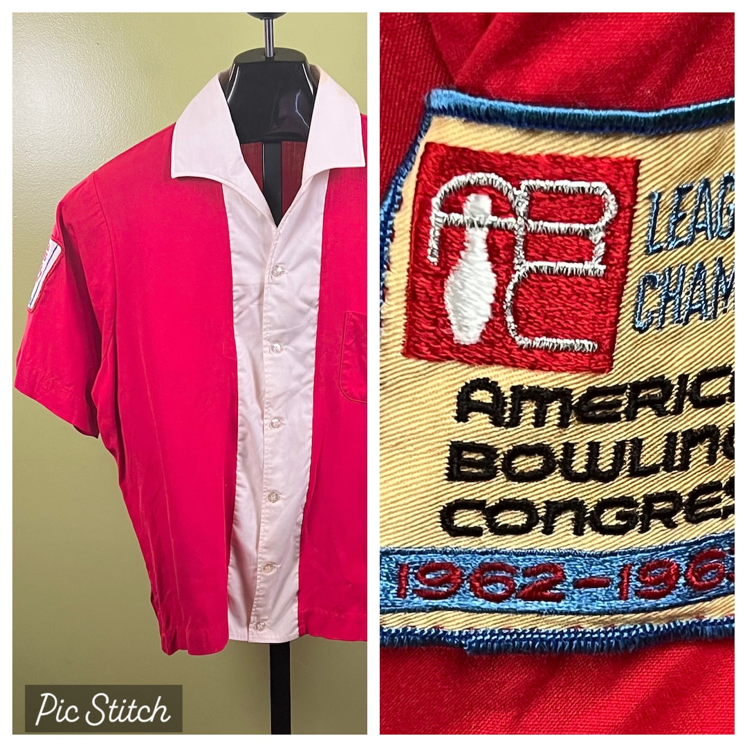 Vintage King Louie Bowling Shirt Sz Medium 1960's Red S/S - Etsy