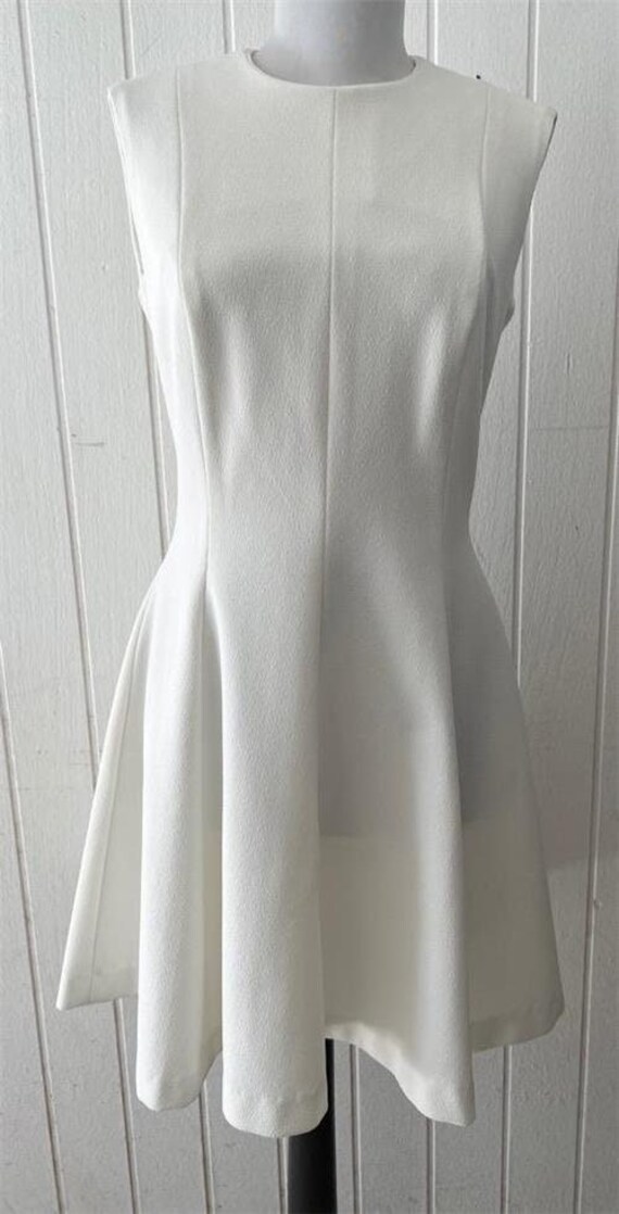 Vtg 60's Little White Dress sz Small Sleeveless T… - image 1