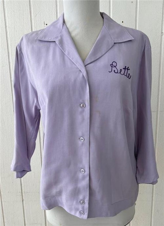 Vtg 60's Womens Ten Strike Bowling Shirt King Lou… - image 2