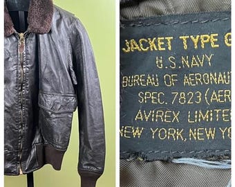 1970s Navy Type G-1 Leather Flight Jacket Flyer's Intermediate