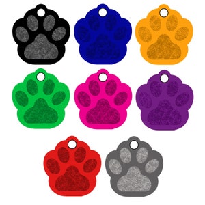Pet ID Tags Paw Shape, 8 Colors, Personalized Premium Aluminum CNATTAGS