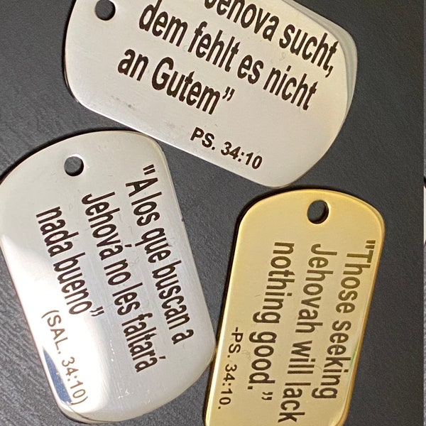 Jehovah's Witnesses 2022 Year Text (Any Language) Personalized, Stainless Steel or 24K Gold Plated