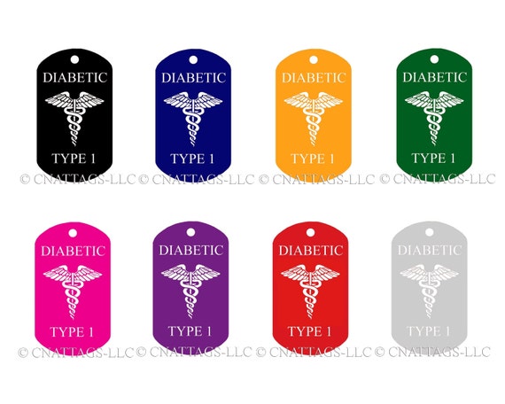 Personalized Engraved DIABETIC TYPE Medical Alert Medical Pet