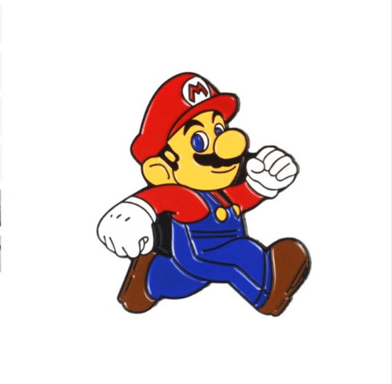 Super Mario Brothers Mario Retro Pin - paper mario paper mario 2 decal roblox