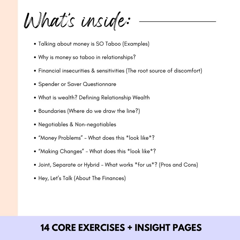 Workbook for Couples Finance Goals in Marriage Activity Journal ...