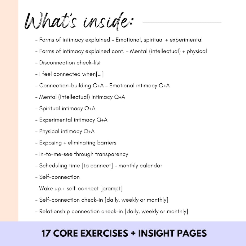 Workbook for Couples Intimacy Activity Journal Self Help Worksheet Relationship Growth Exercise Guide image 2