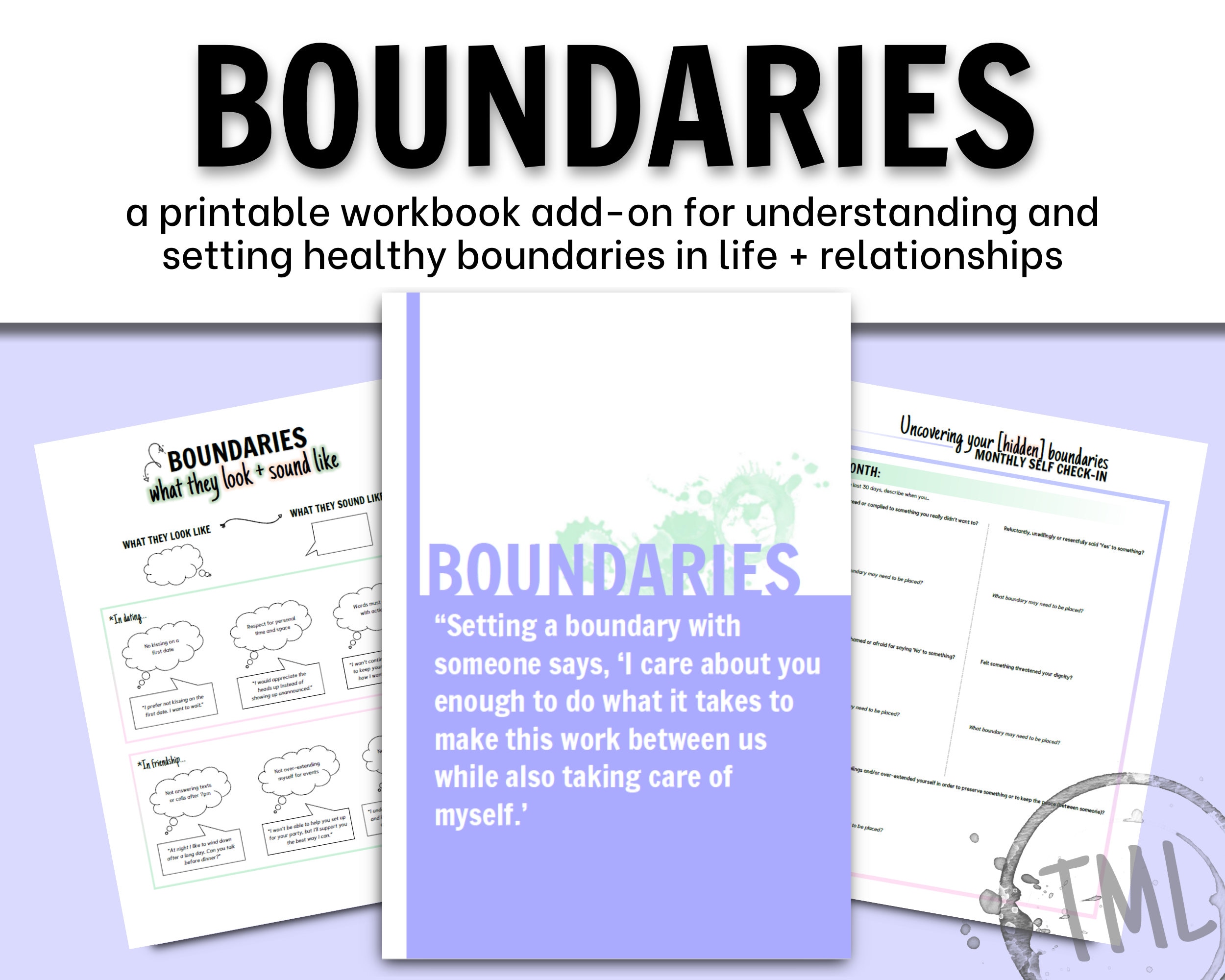 Boundaries workbook Printable daily journal/planner Etsy