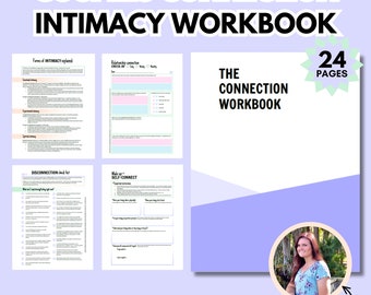 Intimacy workbook for couples, Connecting with your partner, Printable activity journal for relationships + marriage, Self guided worksheets