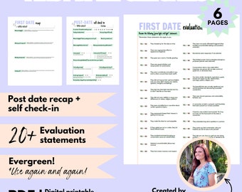 First Date Checklist: Self Help Workbook for Women (PDF Digital Download)