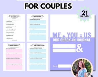 Check-In journal for couples, Daily, weekly, monthly and yearly connection questions, Conversation starters for relationship growth