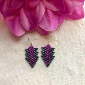 Ferocious Fuchsia Arrowhead Earrings