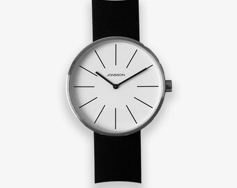 BLACK UNISEX WATCH  Minimalist Watches, Stainless Steel Watches, Bauhaus Style Watches, Black and White Watches, Japanese Quartz Watches