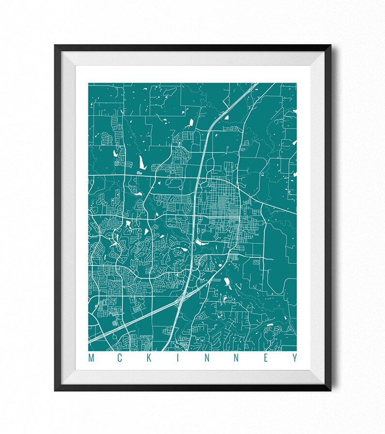 MCKINNEY Map Art Print / Texas Poster / Mckinney Wall Art Etsy