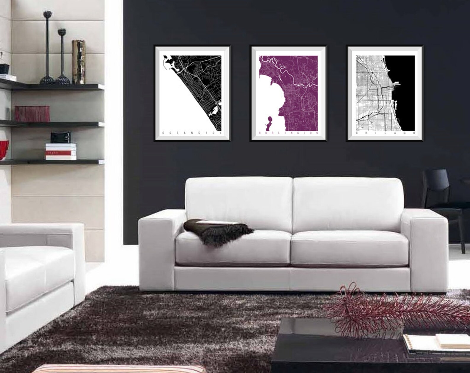 BURLINGTON Map Art Print / Vermont Poster / Burlington Wall Etsy