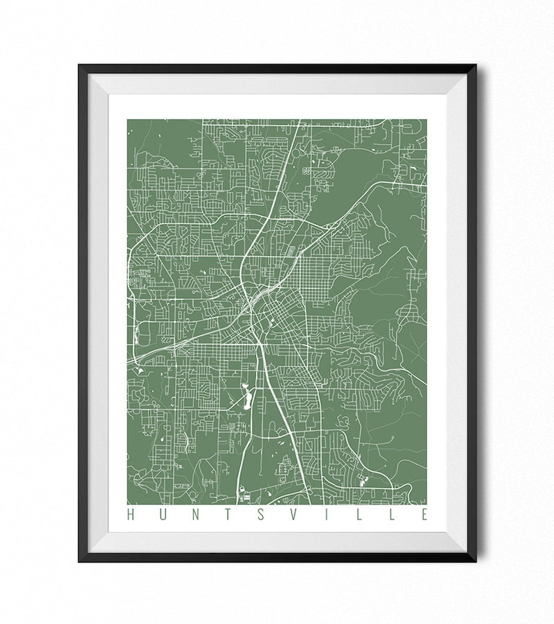 HUNTSVILLE Map Art Print / Alabama Poster / Huntsville Wall | Etsy