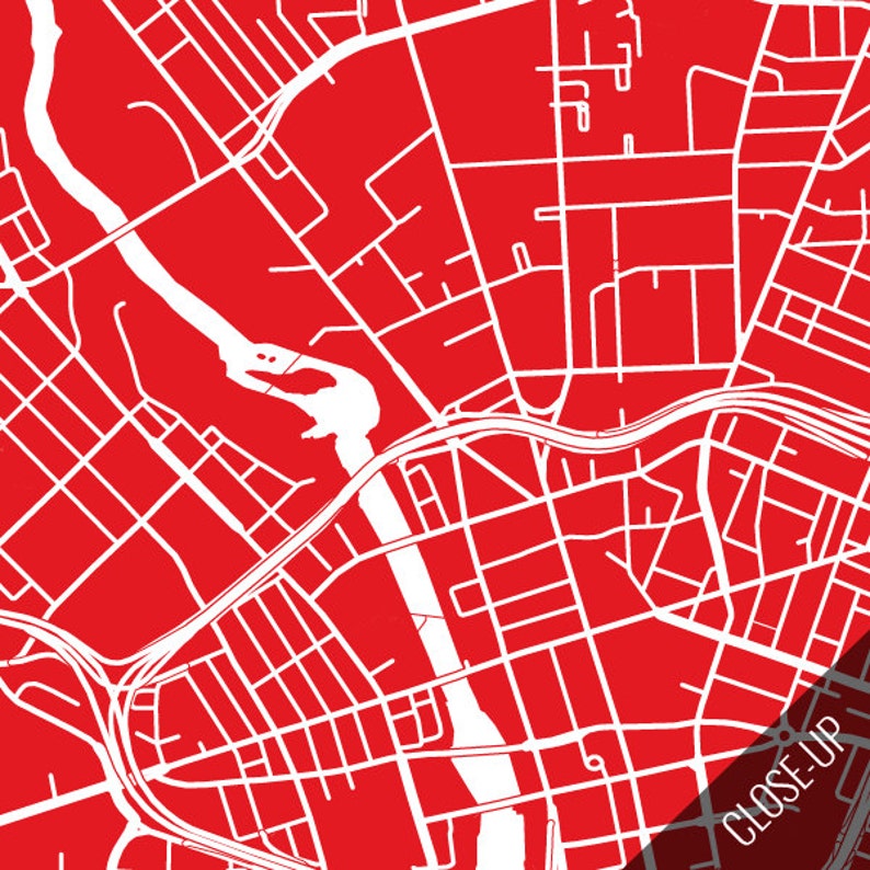 ROCHESTER Map Art Print / New York Poster / Rochester Wall Art | Etsy